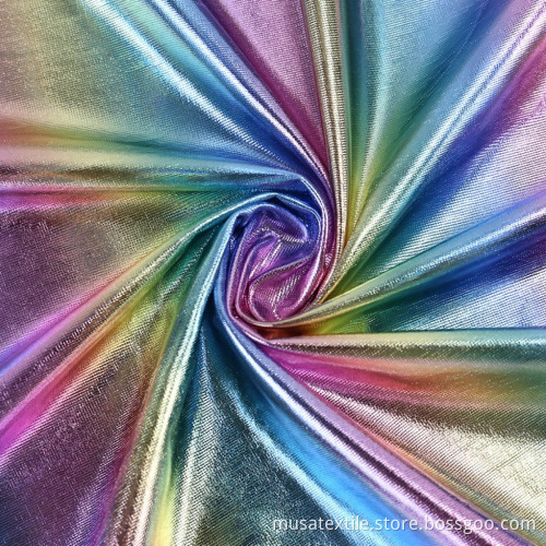 Iridescent Rainbow Metallic Glitter Shiny Hologram Fabric